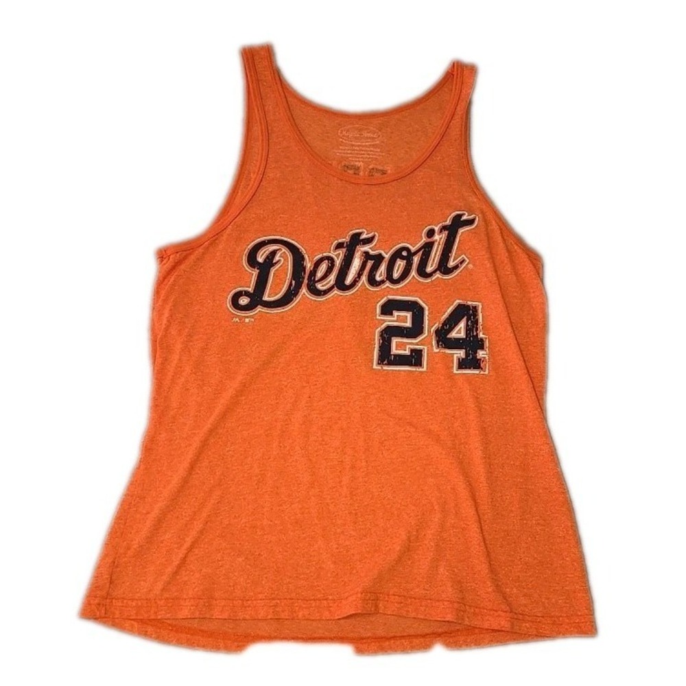 Detroit Tigers‎ Shirt Womens M Orange MLB Baseball Tank Top Sleeveless